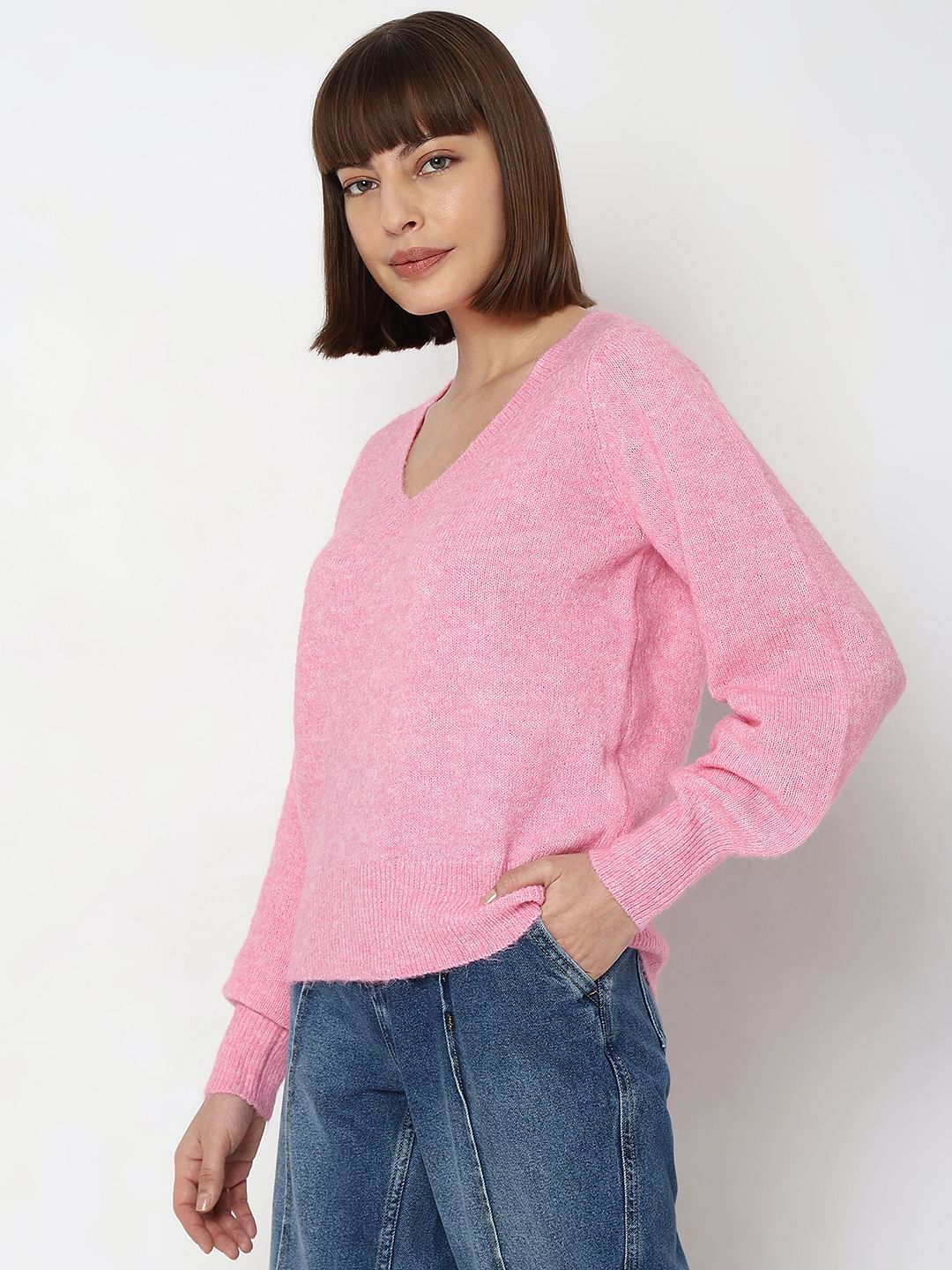 Pink V-Neck Pullover - Image 3