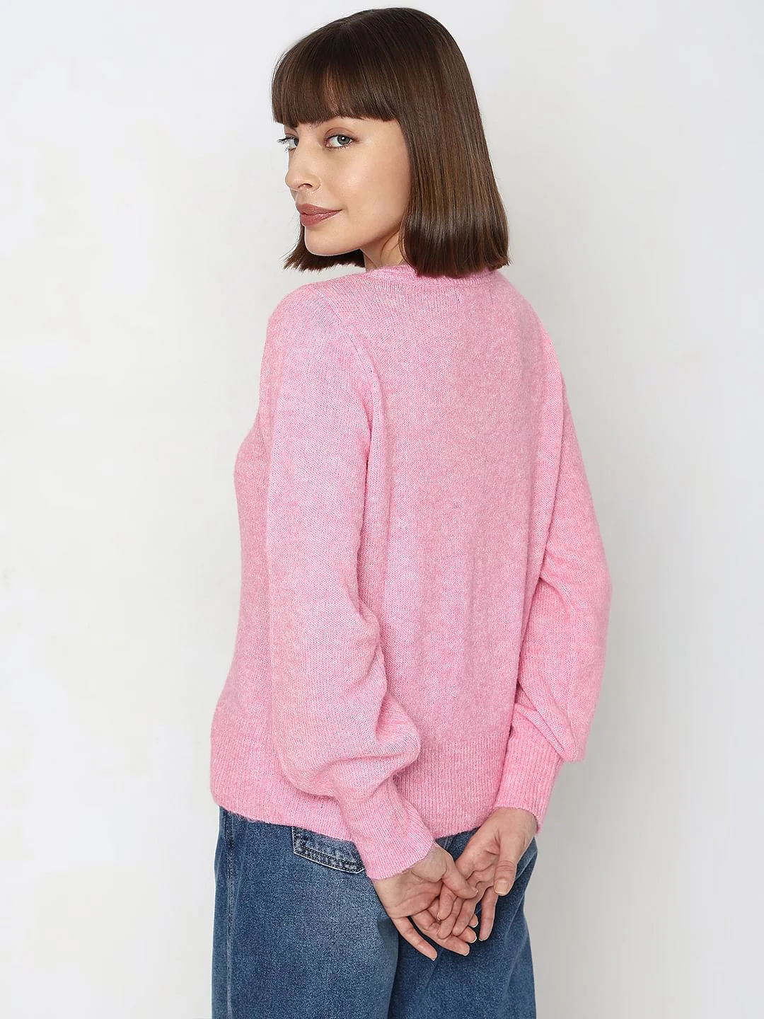 Pink V-Neck Pullover - Image 4