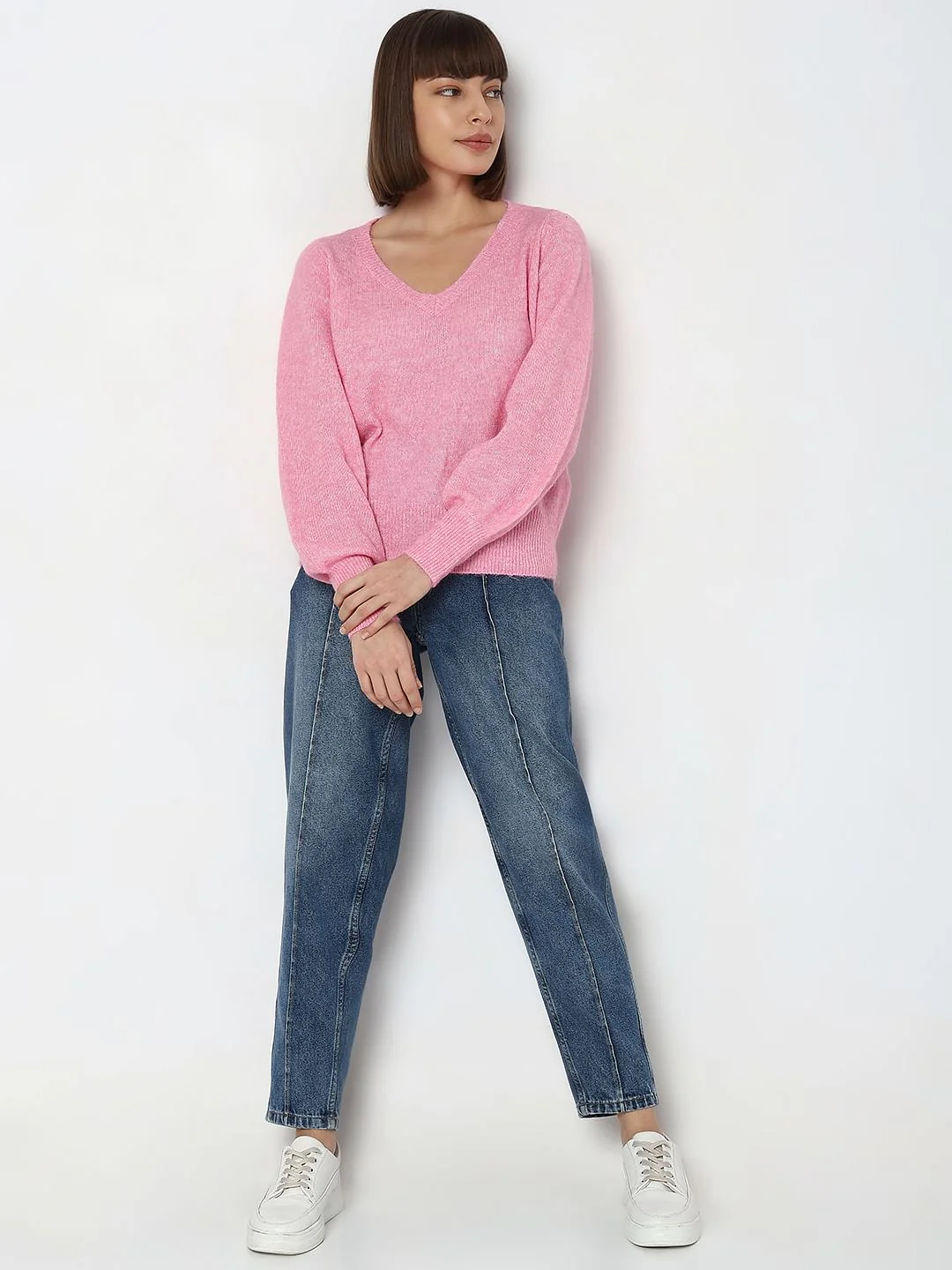 Pink V-Neck Pullover - Image 5