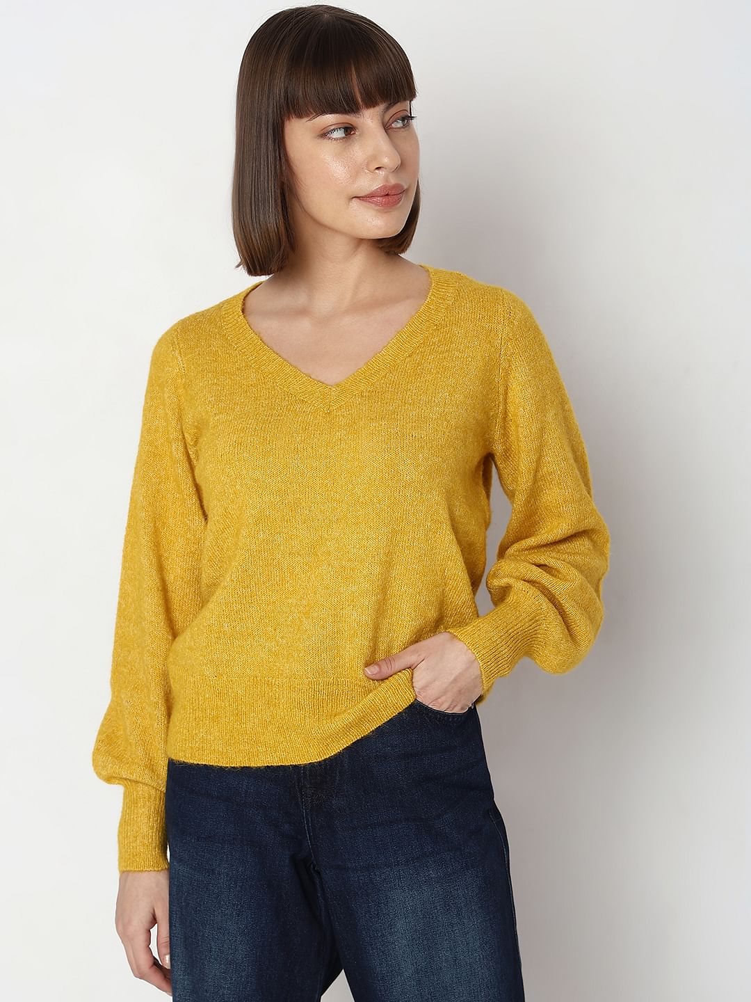 Yellow V-Neck Pullover - Image 2