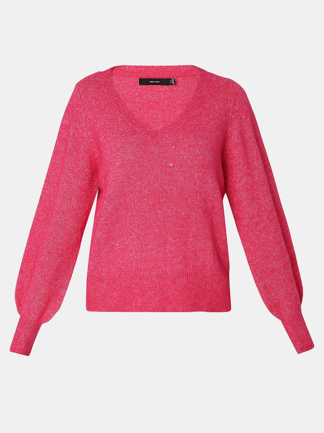 Fuchsia V-Neck Pullover - Image 7