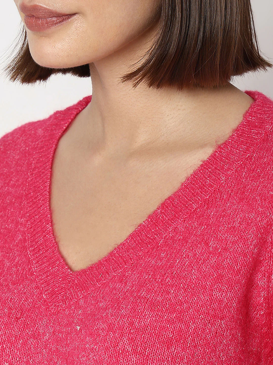 Fuchsia V-Neck Pullover - Image 8