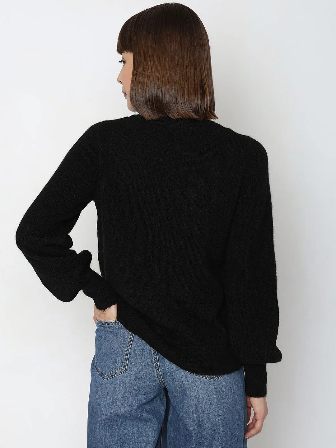 Black V-Neck Pullover - Image 4