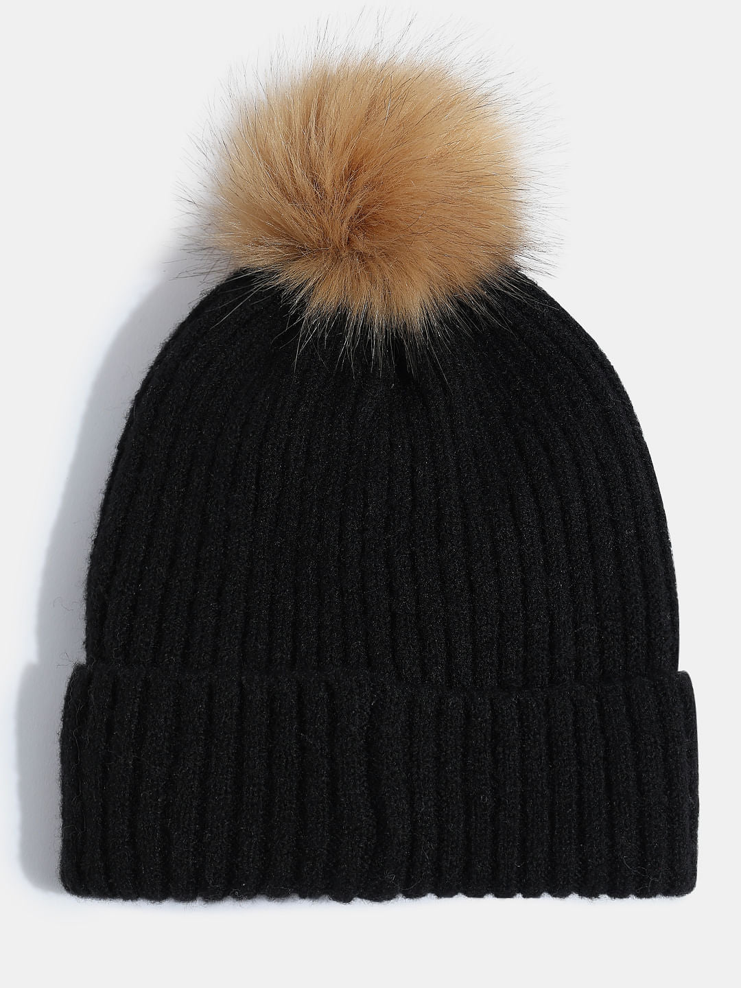 Black Pom Pom Beanie - Image 2