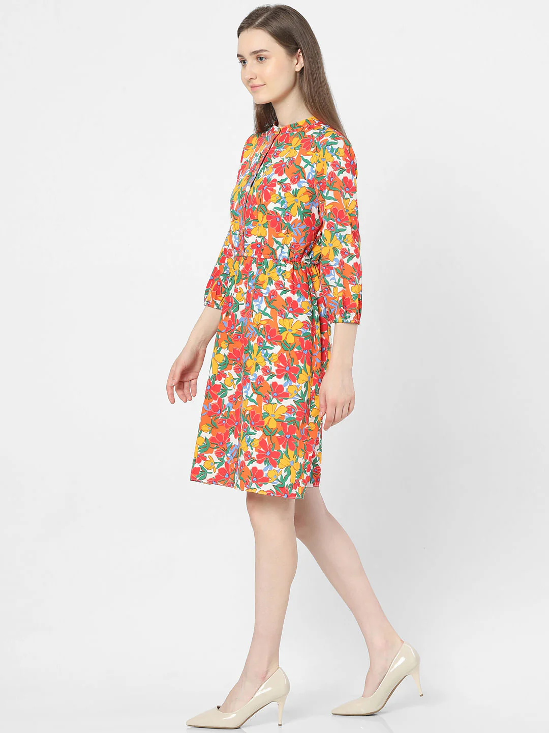 Pink Floral Print Dress - Image 2