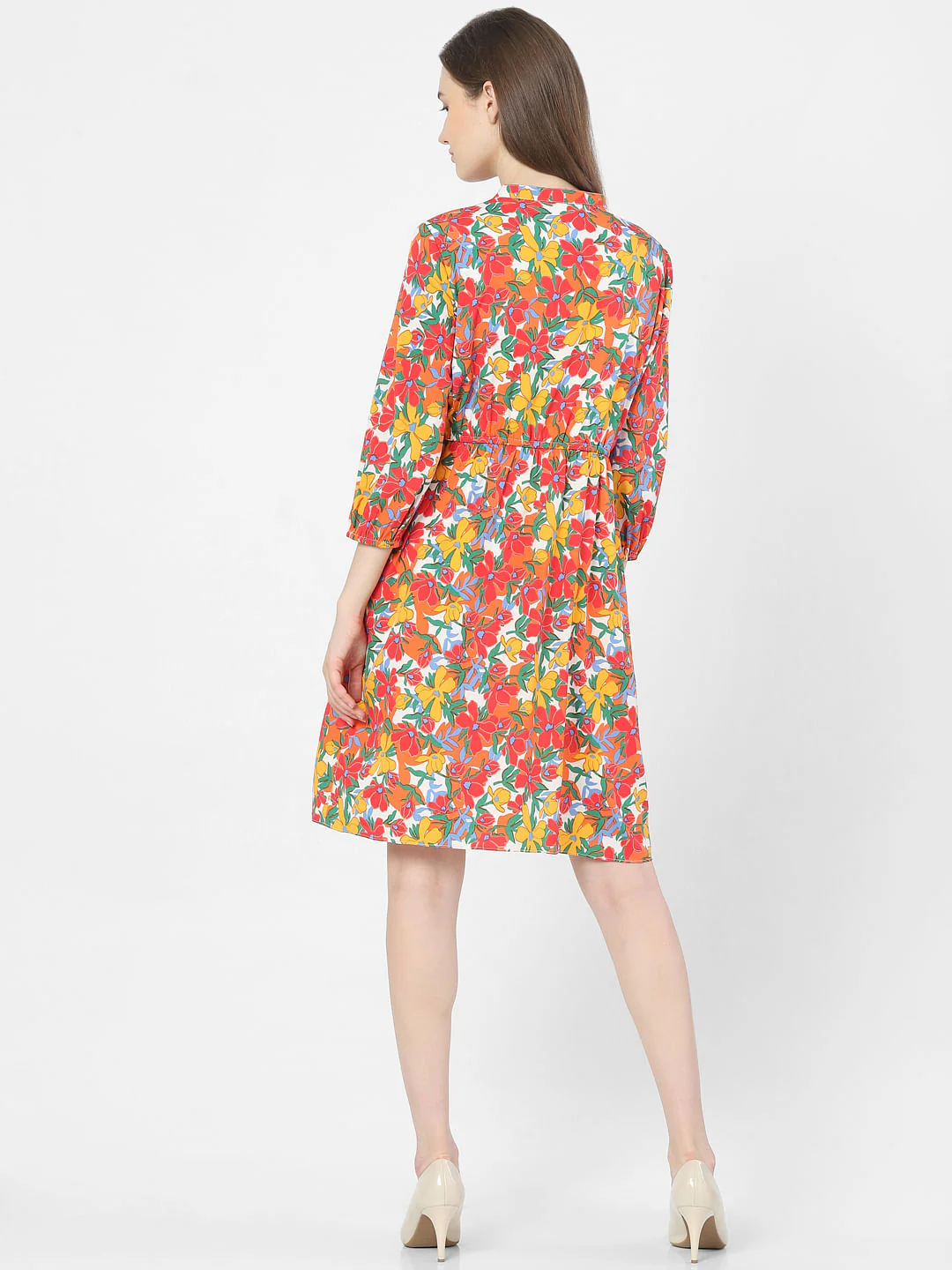 Pink Floral Print Dress - Image 3