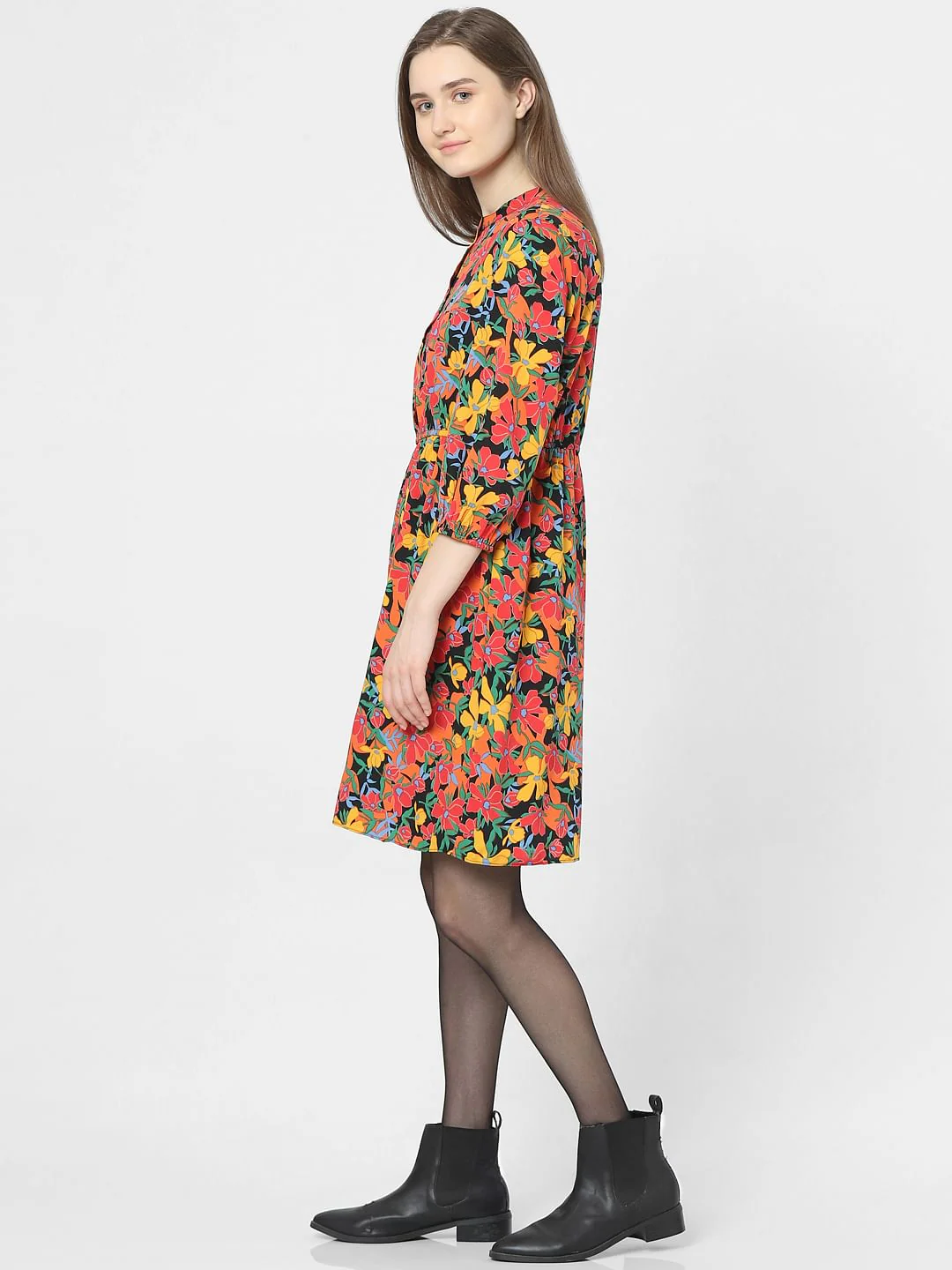Red Floral Print Shift Dress - Image 2