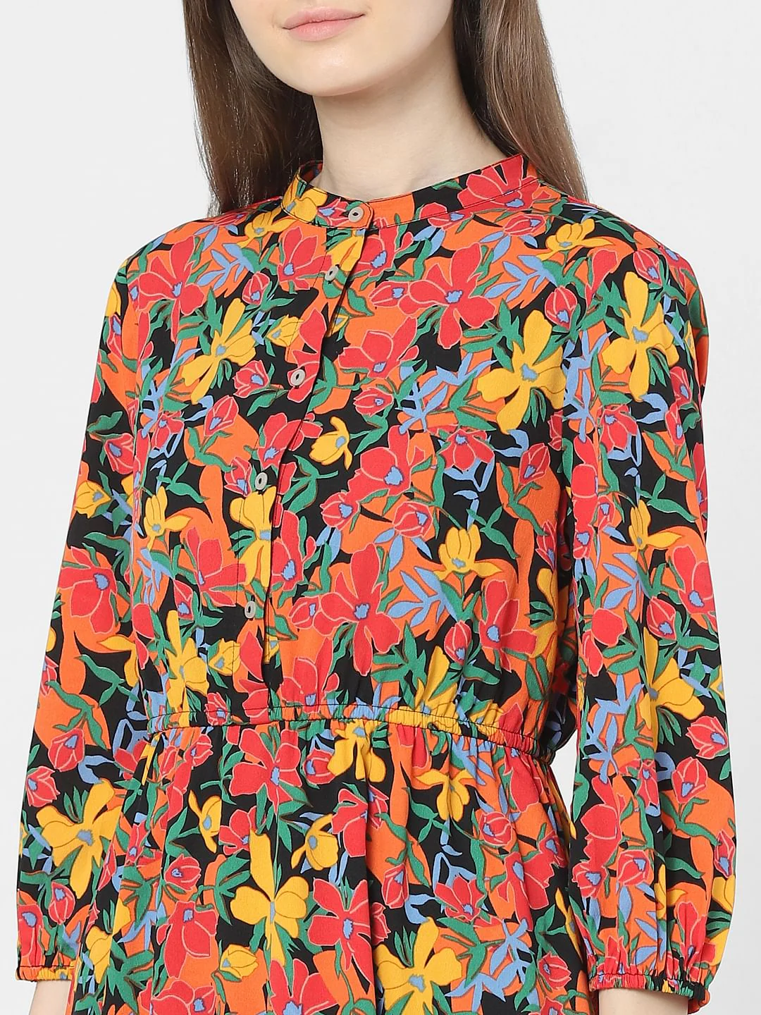 Red Floral Print Shift Dress - Image 4
