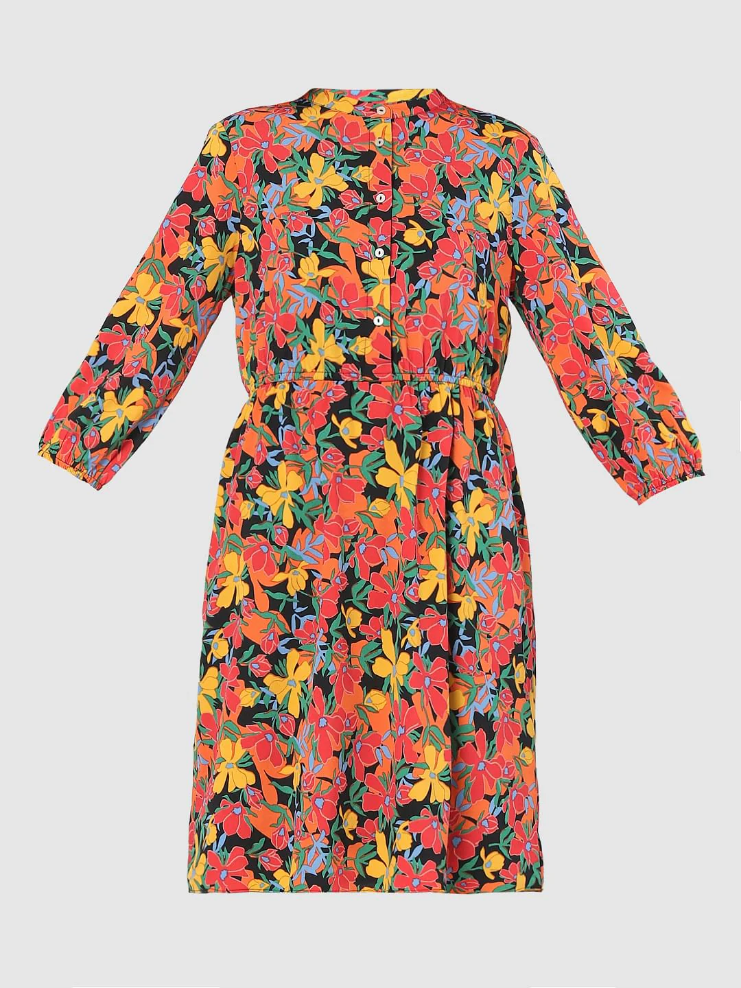 Red Floral Print Shift Dress - Image 5