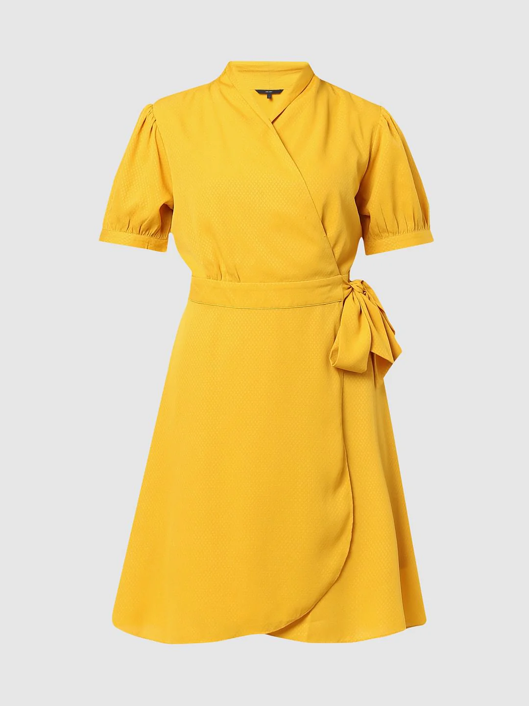 Yellow V-Neck Wrap Dress - Image 5
