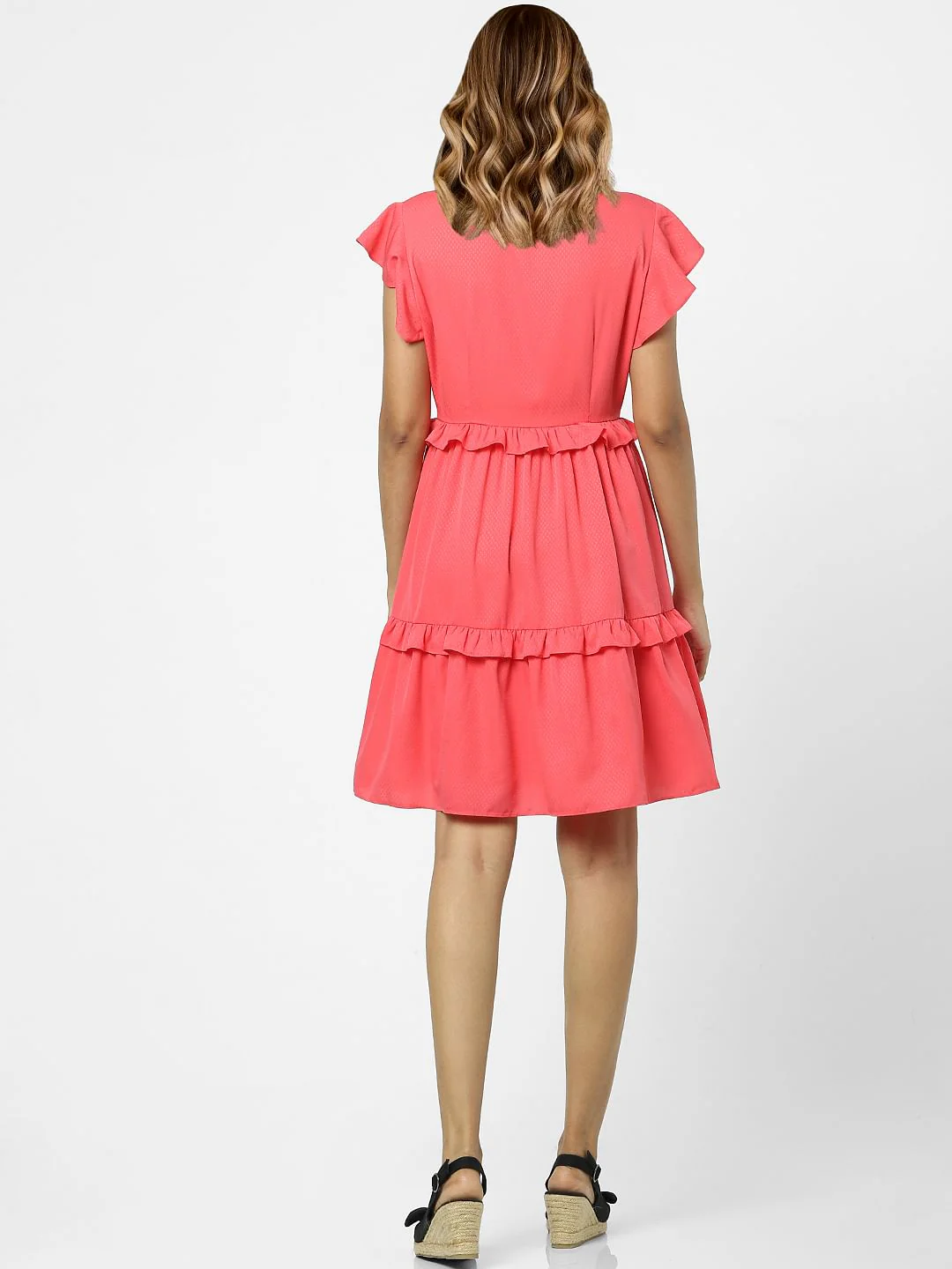 Pink Tiered Shirt Dress - Image 3