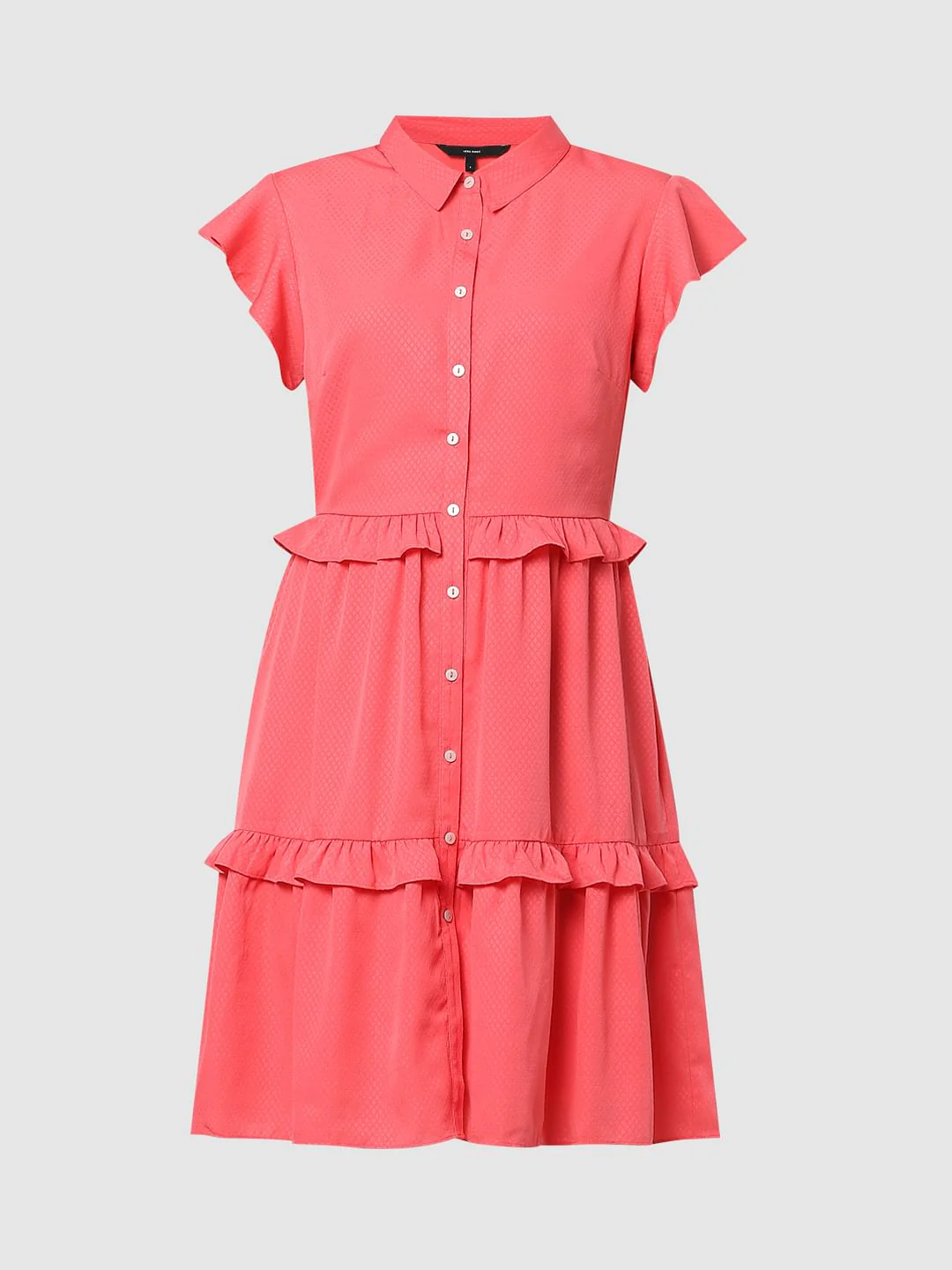 Pink Tiered Shirt Dress - Image 5