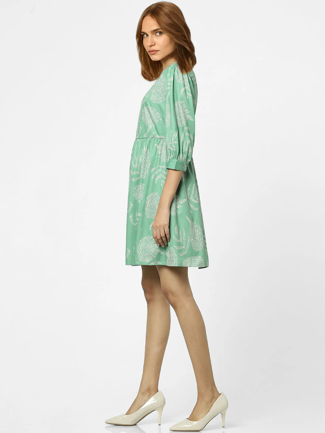 Green Floral Shift Dress - Image 2