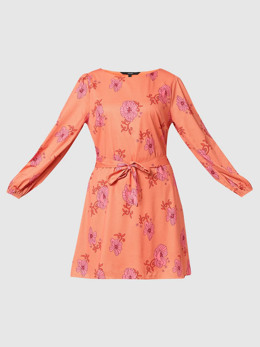 Orange Floral Shift Dress - Image 5