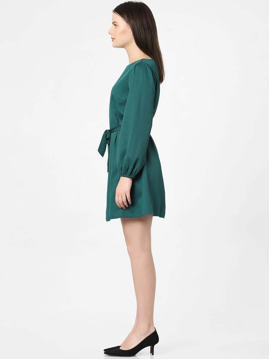 Dark Green Fit & Flare Dress - Image 2