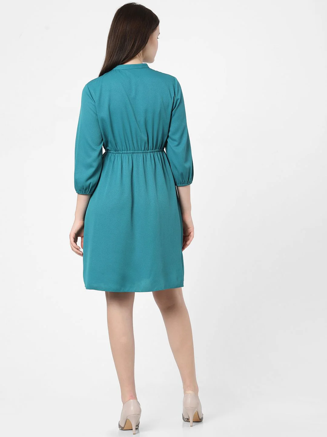 Blue Fit & Flare Dress - Image 3