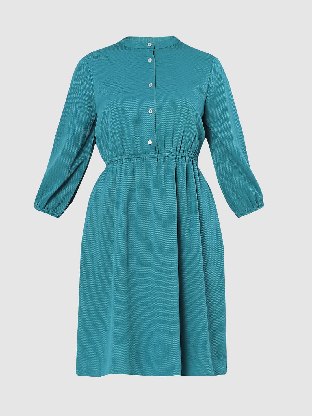 Blue Fit & Flare Dress - Image 5