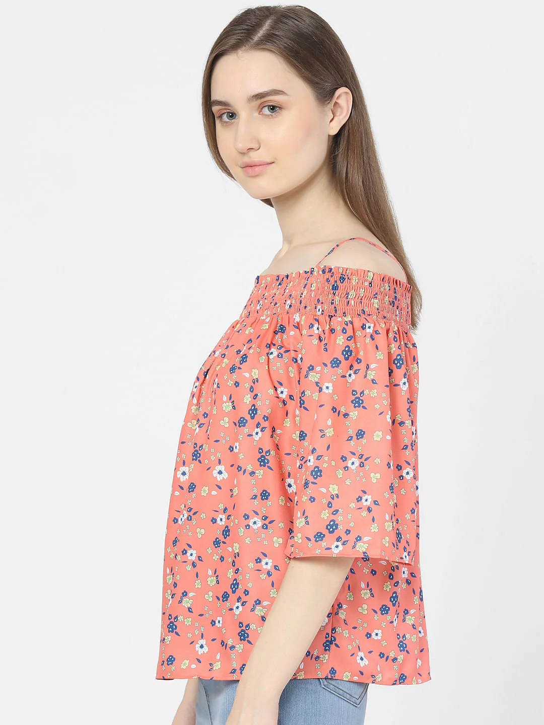 Orange Floral Off-Shoulder Top - Image 2