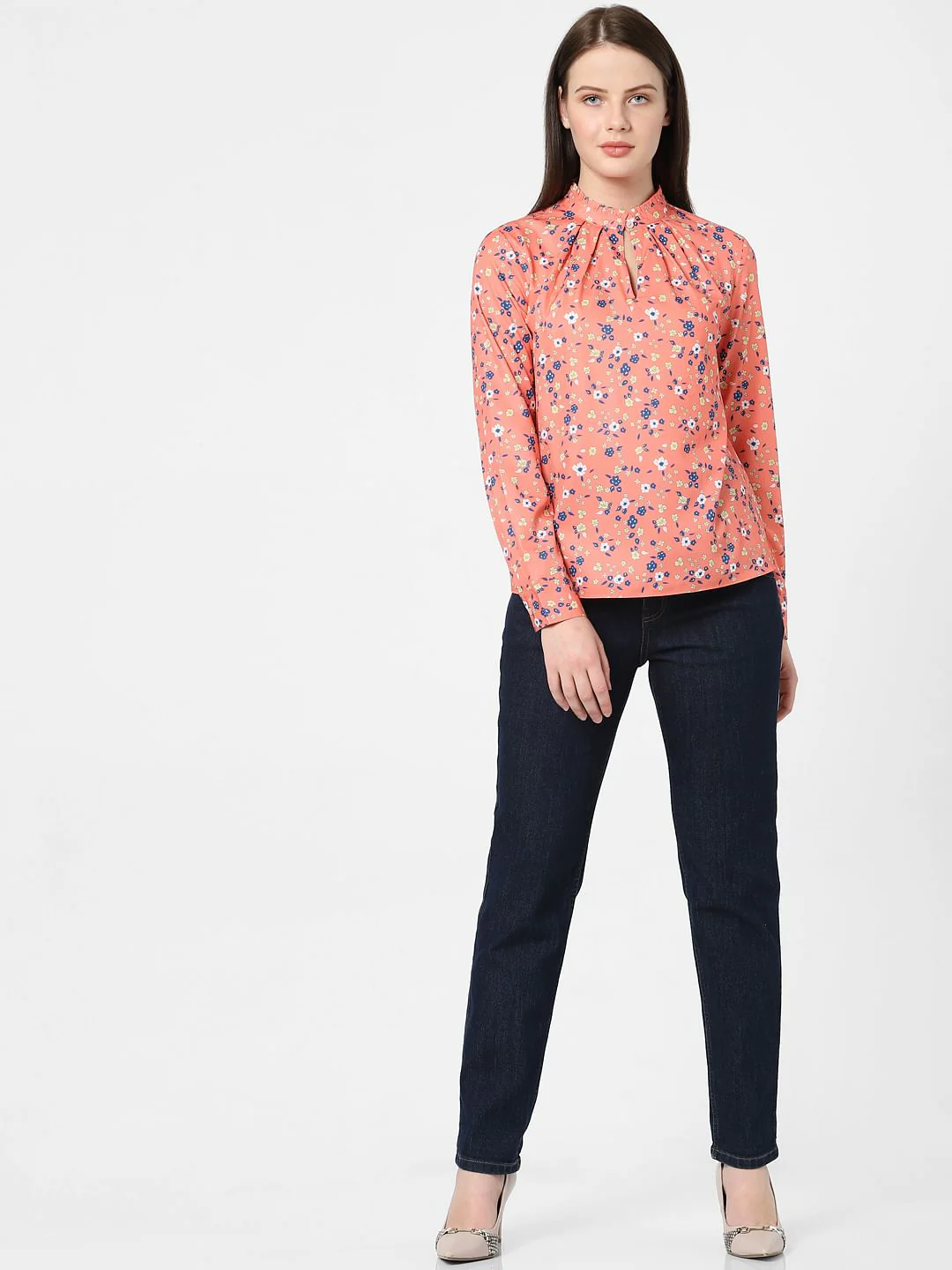 Orange Floral Print Top - Image 5