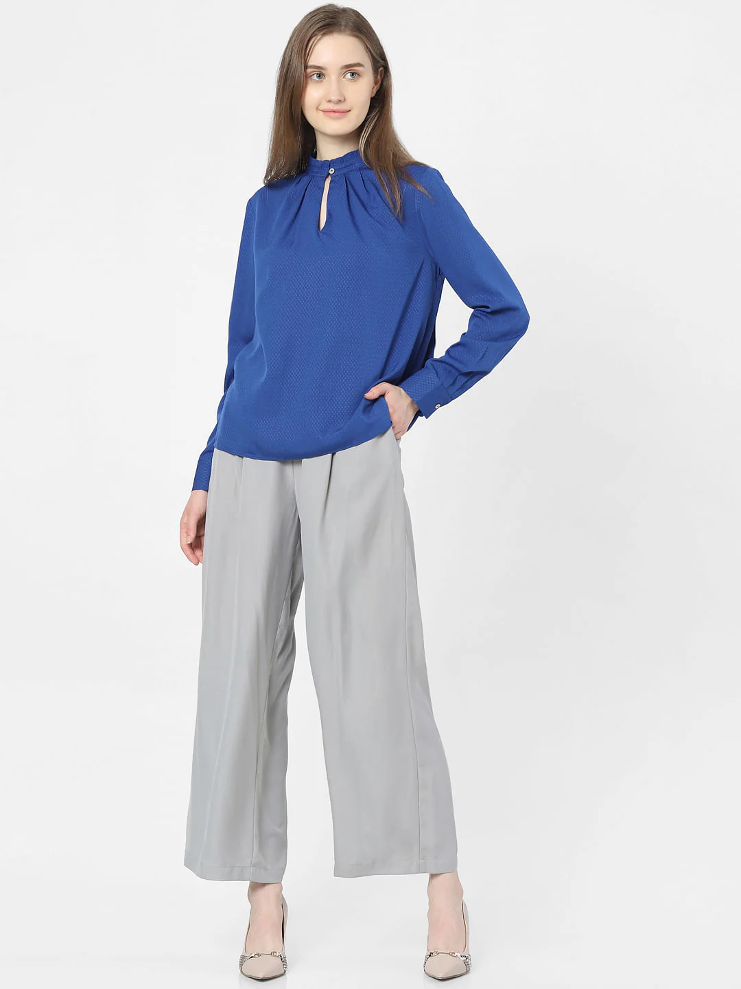 Blue High Neck Top - Image 4