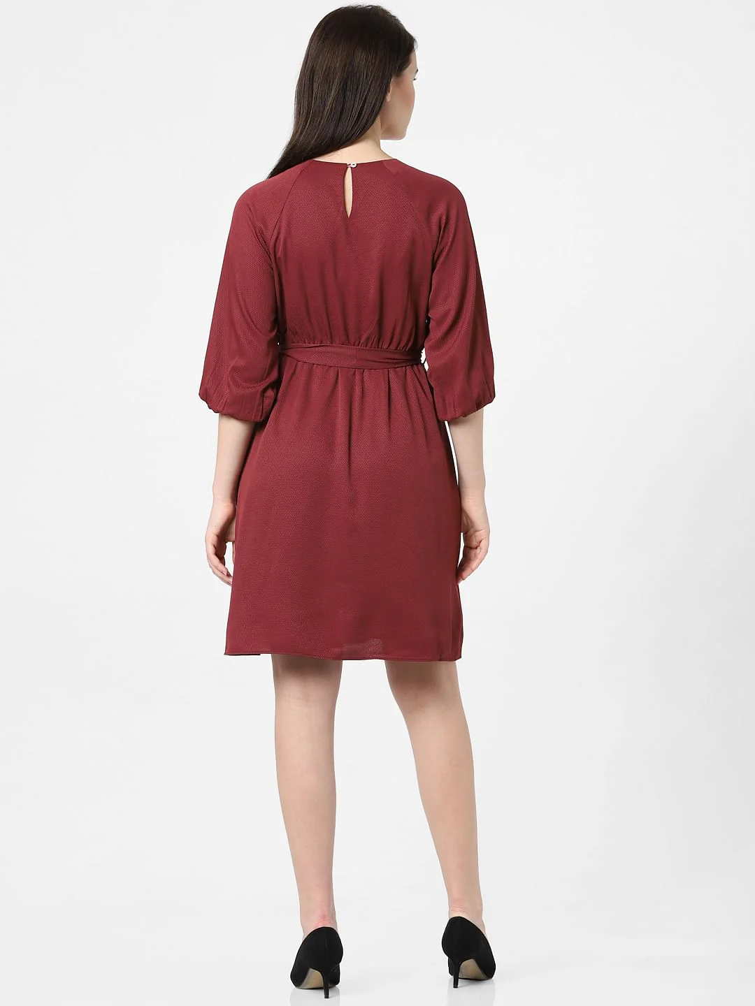Wine Shift Dress - Image 3