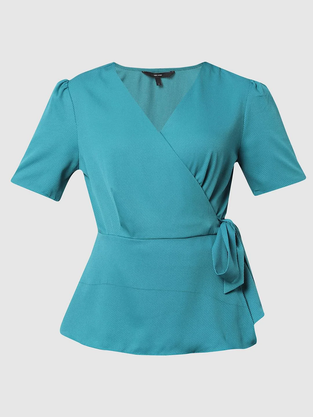 Blue Mock Wrap Top - Image 6