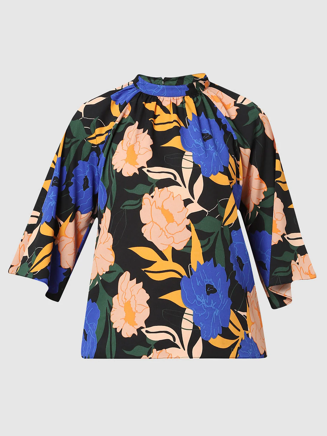Black Floral High Neck Top - Image 6