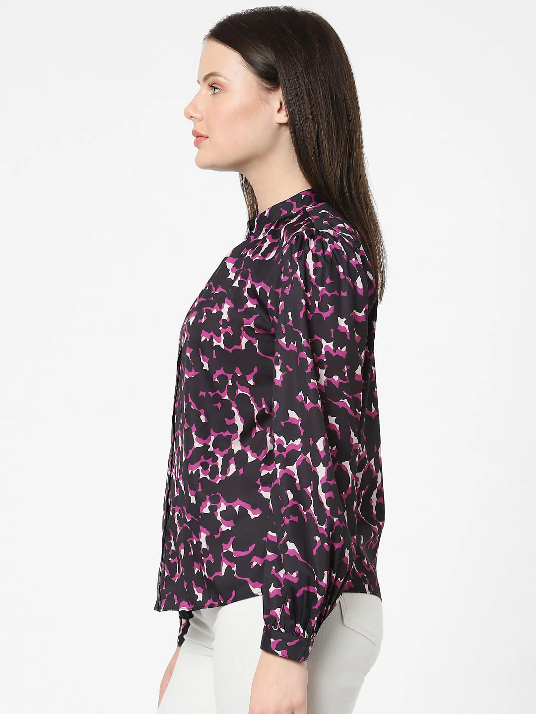 Black Abstract Print Top - Image 2