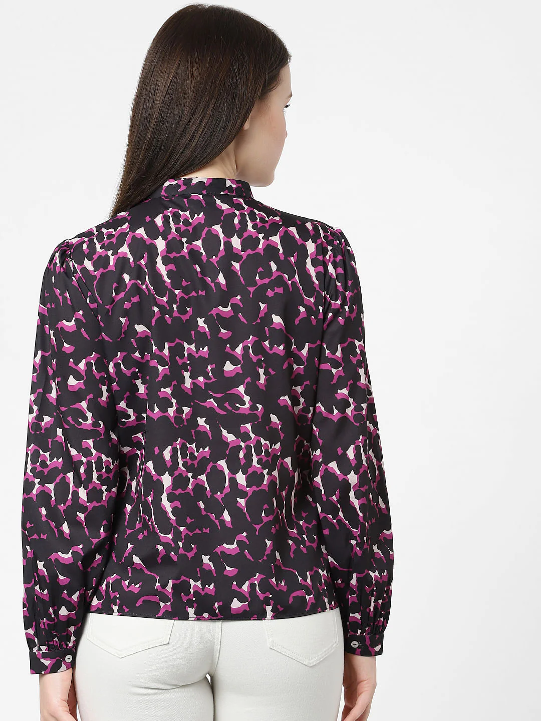 Black Abstract Print Top - Image 3