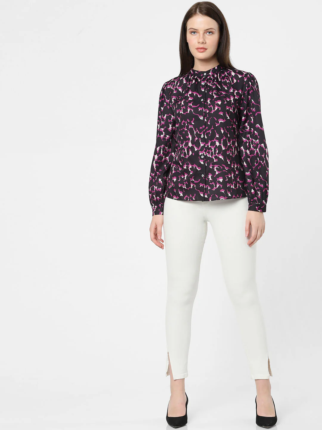 Black Abstract Print Top - Image 5