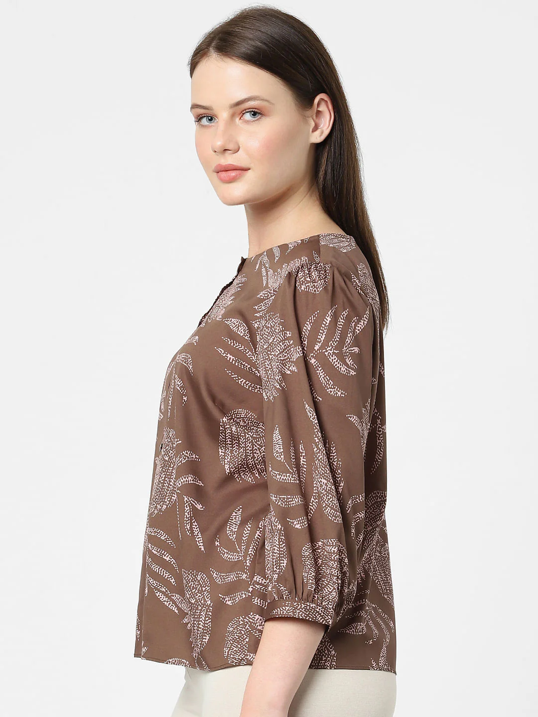 Dull Brown Printed Top - Image 2