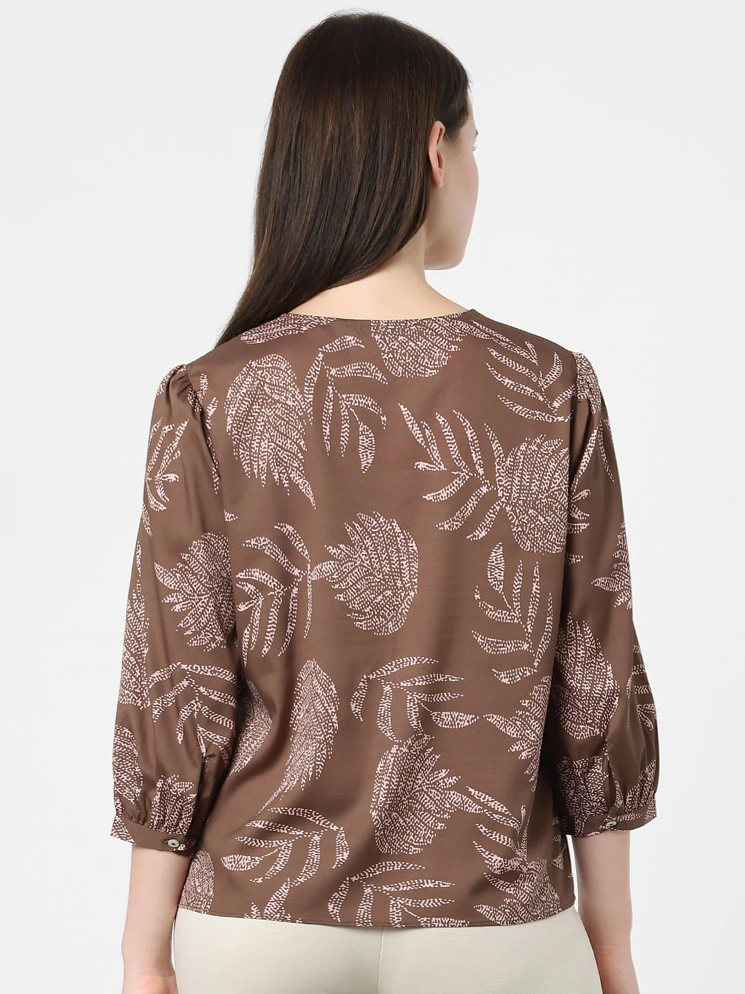 Dull Brown Printed Top - Image 3