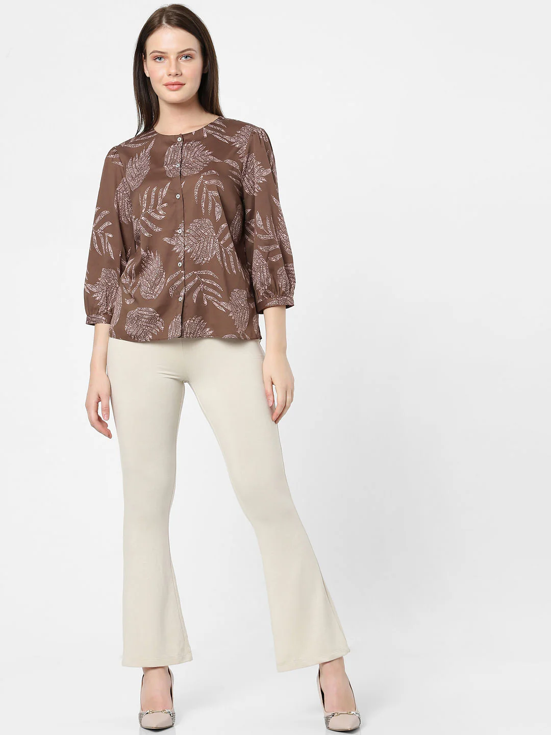 Dull Brown Printed Top - Image 5