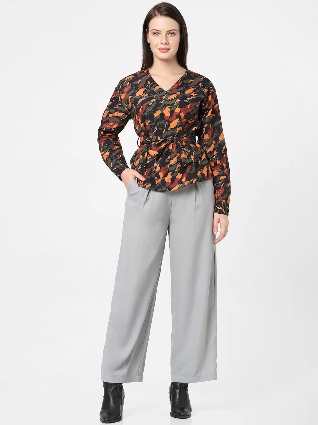 Black Abstract Print Top - Image 4