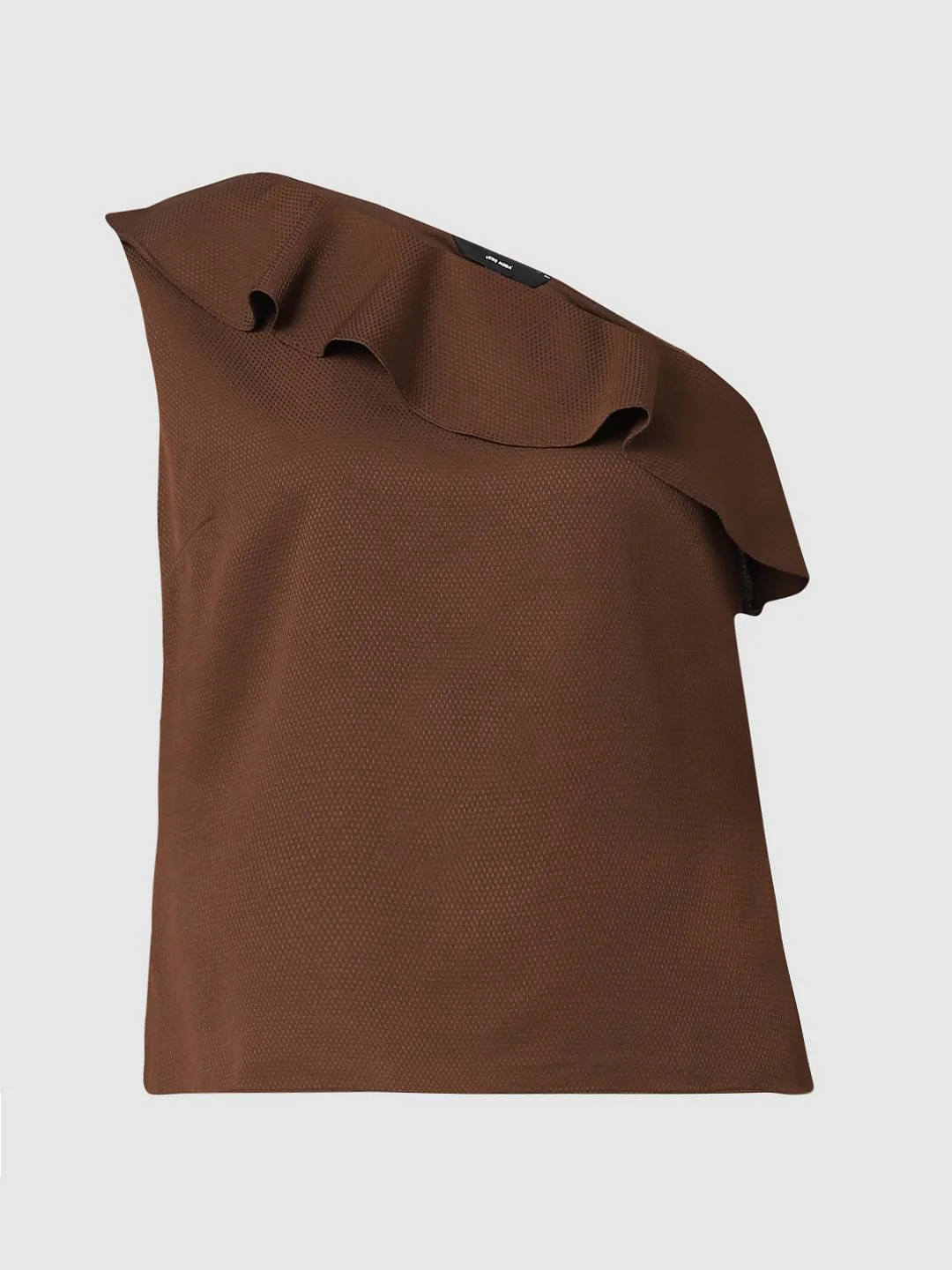 Dark Coffee One Shoulder Top - Image 6
