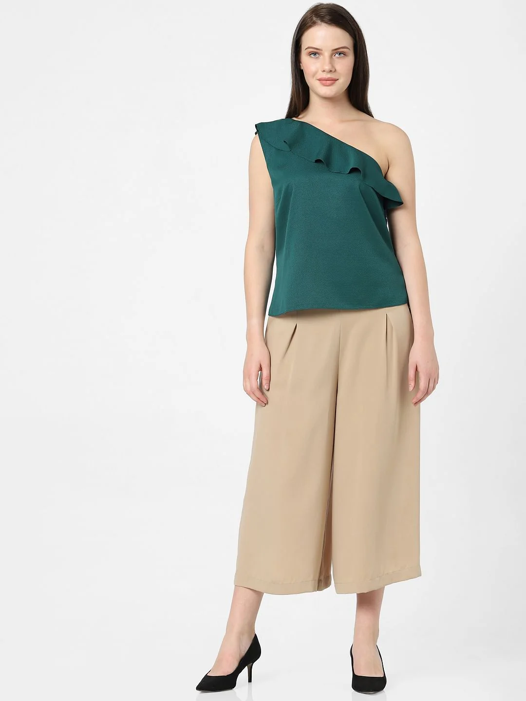 Dark Green One Shoulder Top - Image 4