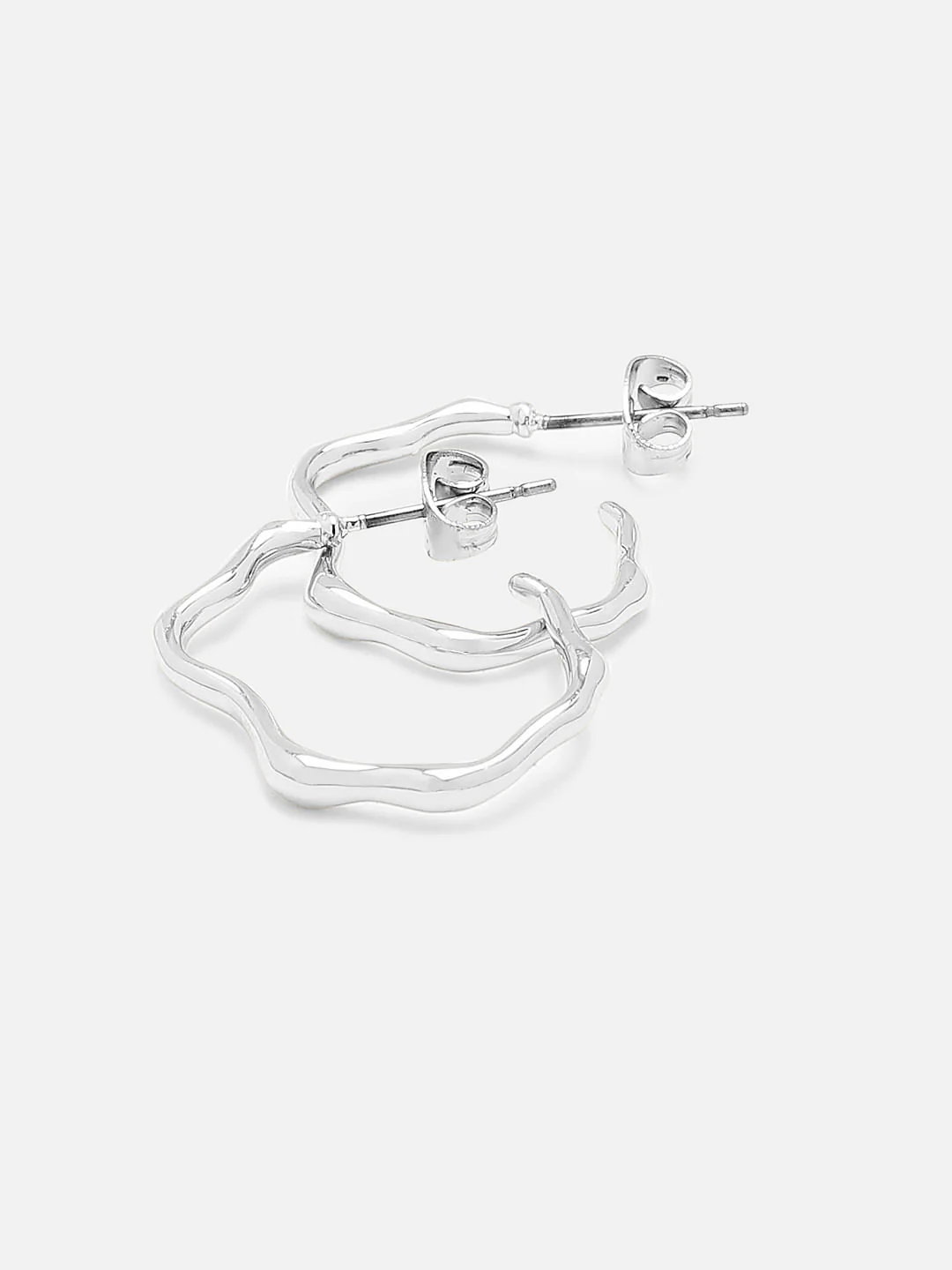 Silver Hoop Earrings - Image 3
