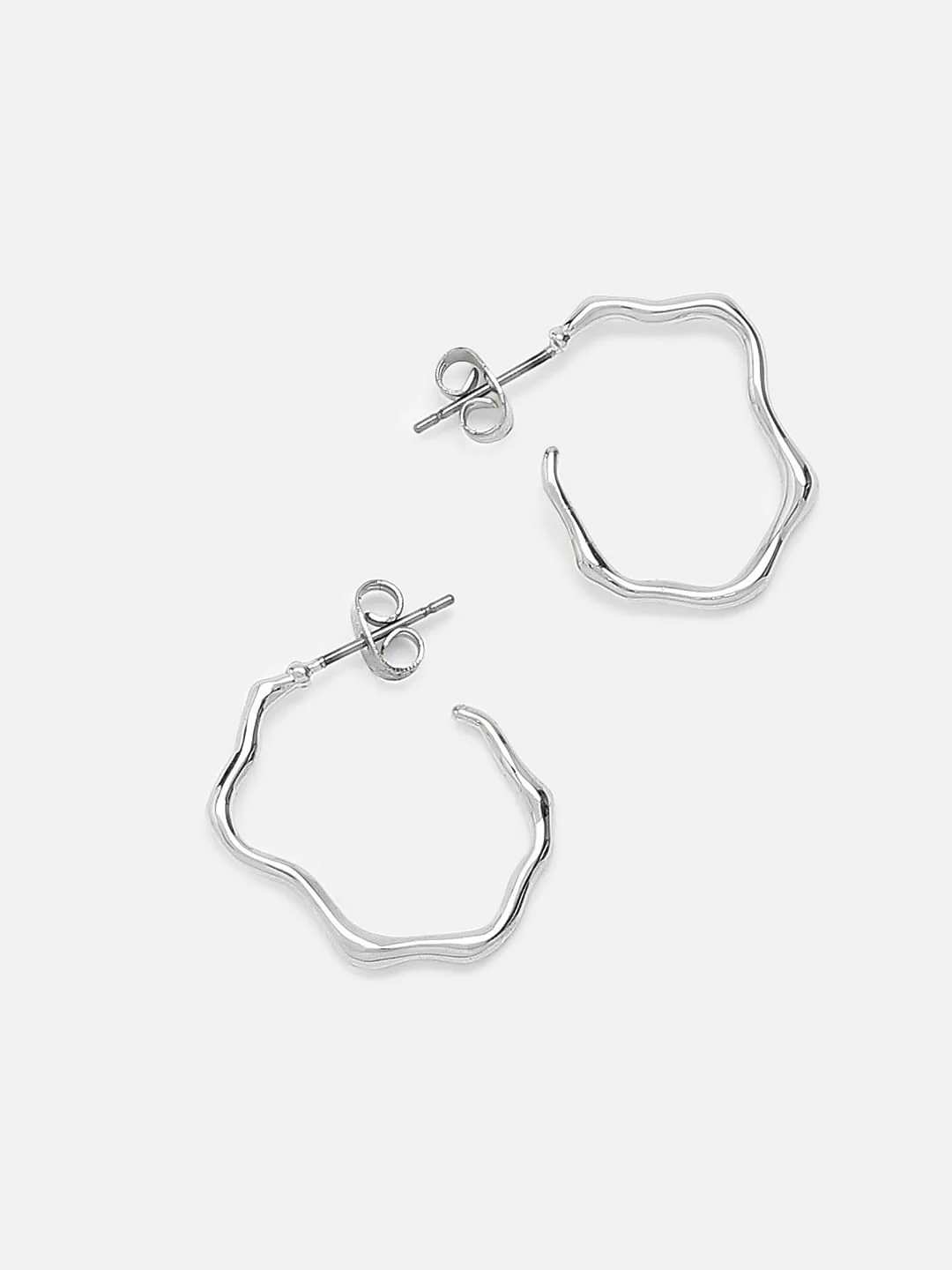 Silver Hoop Earrings - Image 4