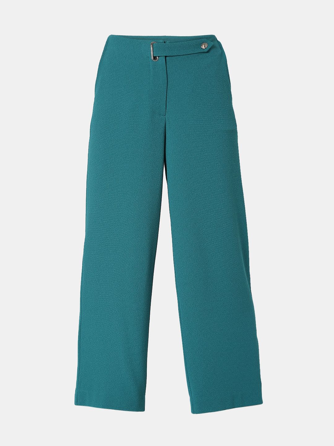 Teal High Rise Flared Co-Ord Set Pants - Image 7