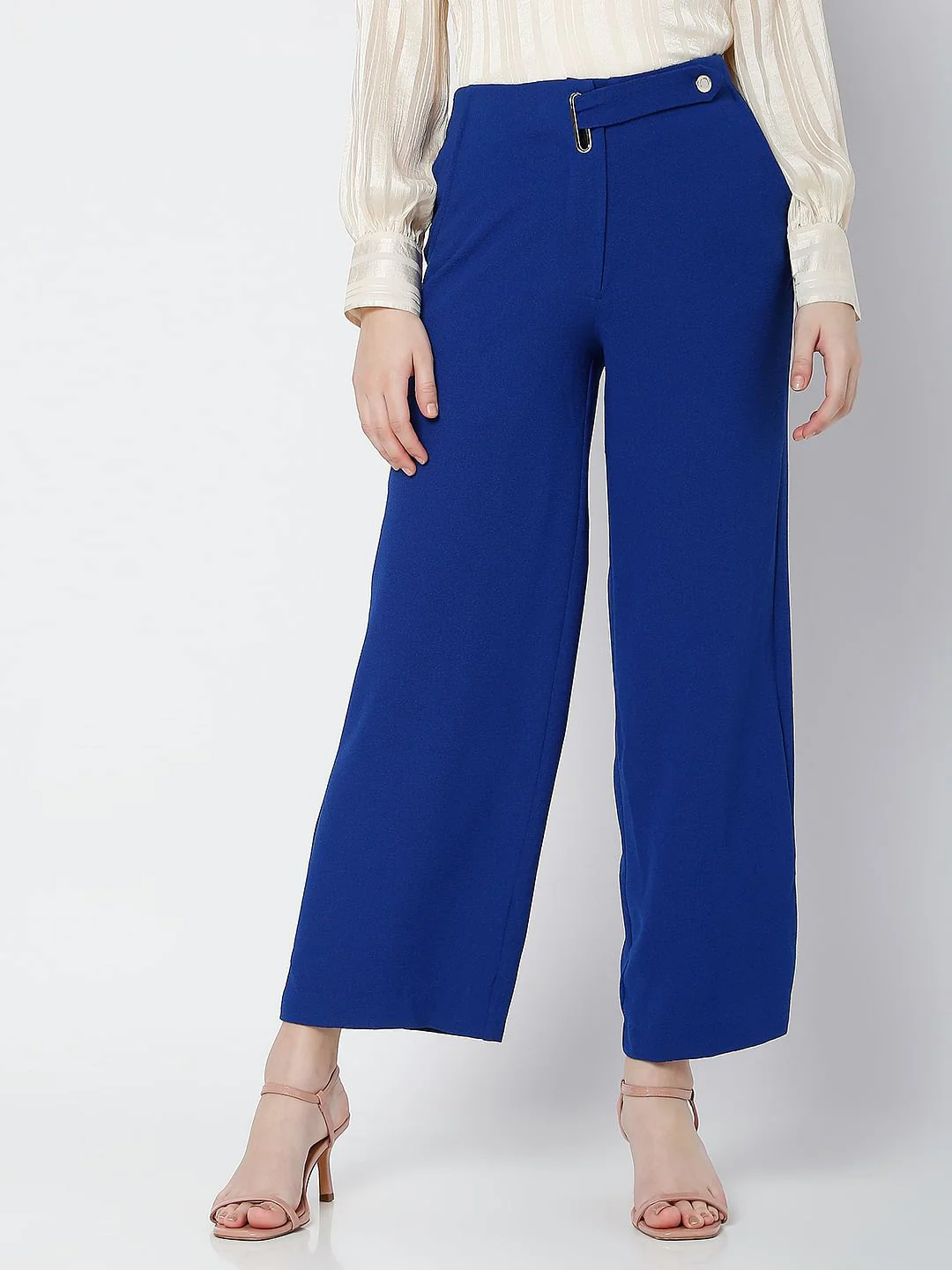 Blue Wide Leg Co-Ord Set Culottes - Image 2