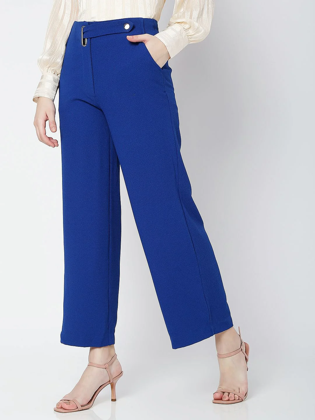 Blue Wide Leg Co-Ord Set Culottes - Image 3
