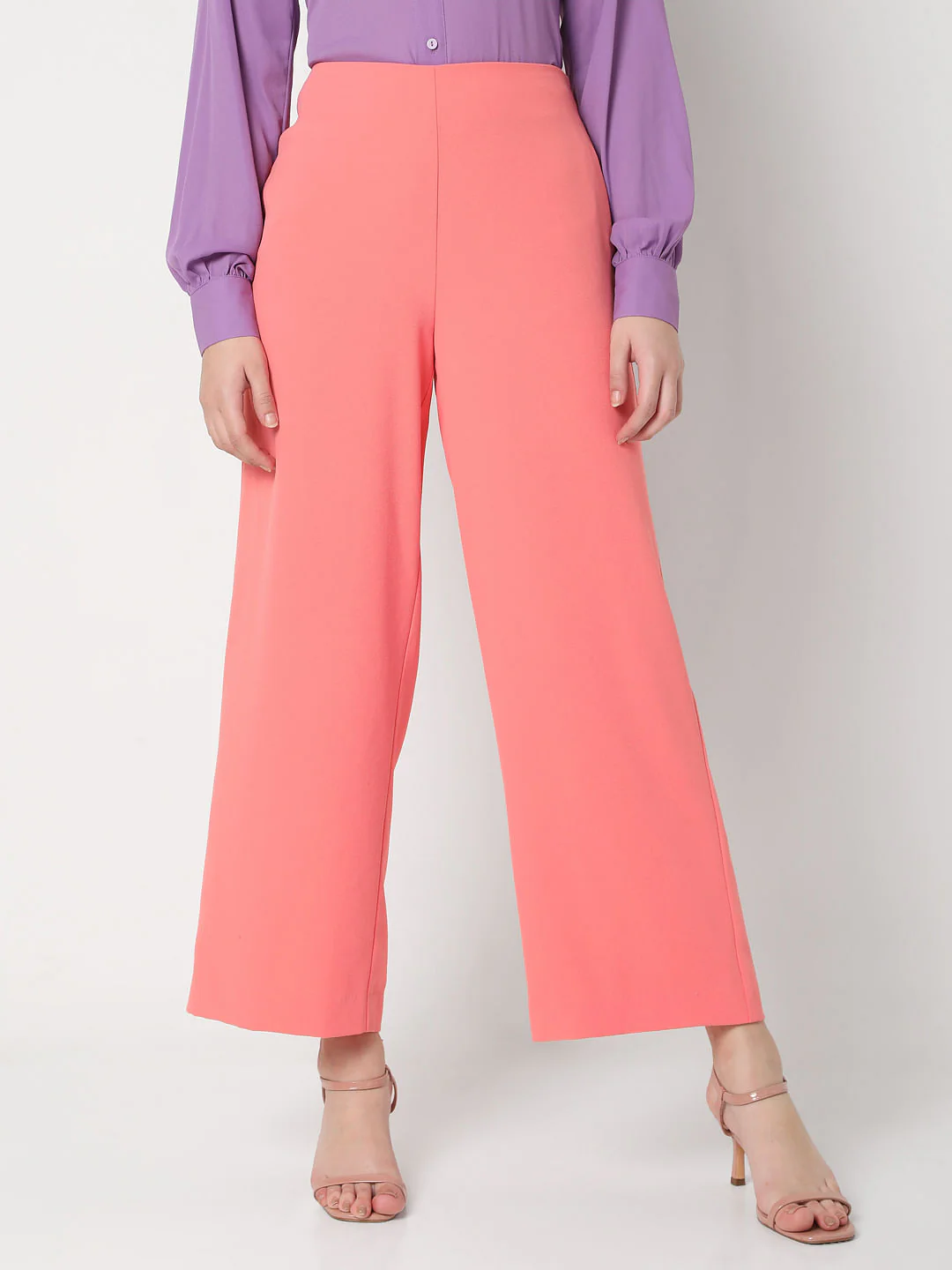 Coral High Rise Flared Co-Ord Set Pants - Image 2