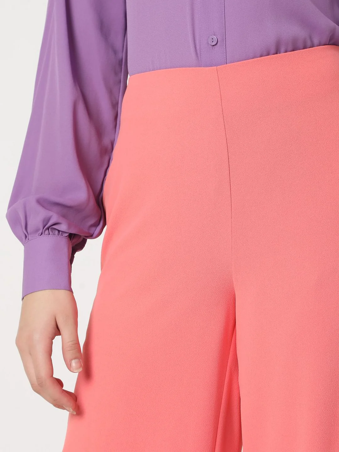 Coral High Rise Flared Co-Ord Set Pants - Image 5