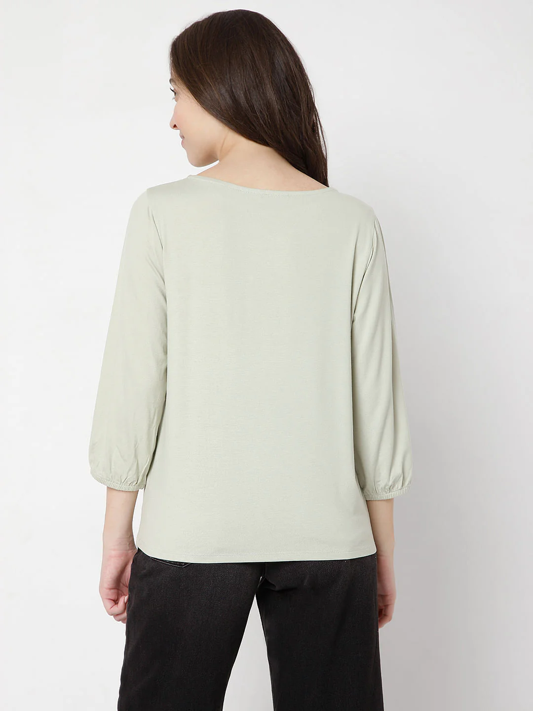 Green Abstract Print Top - Image 4