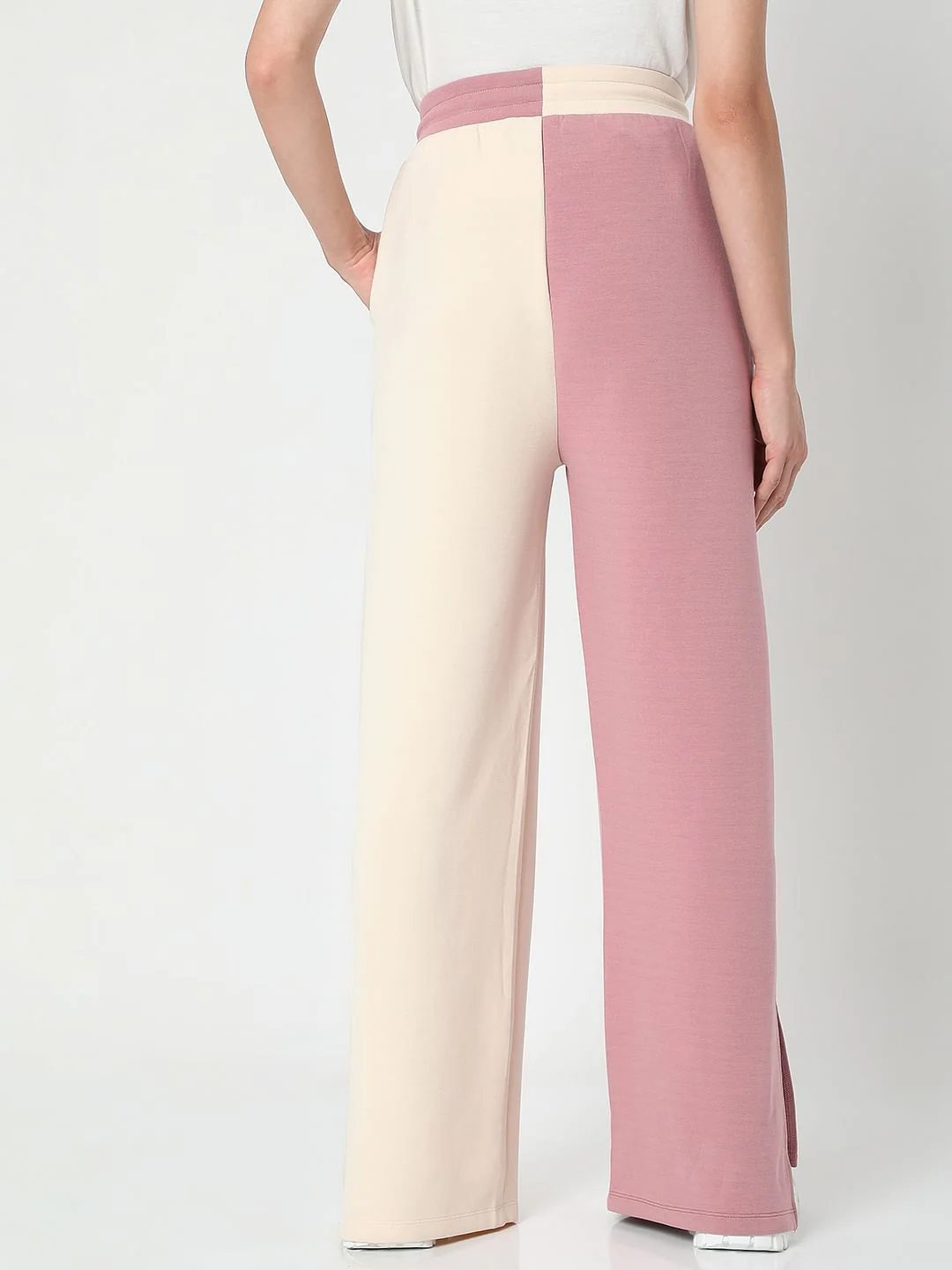 Beige Colourblocked Co-Ord Sweatpants - Image 4