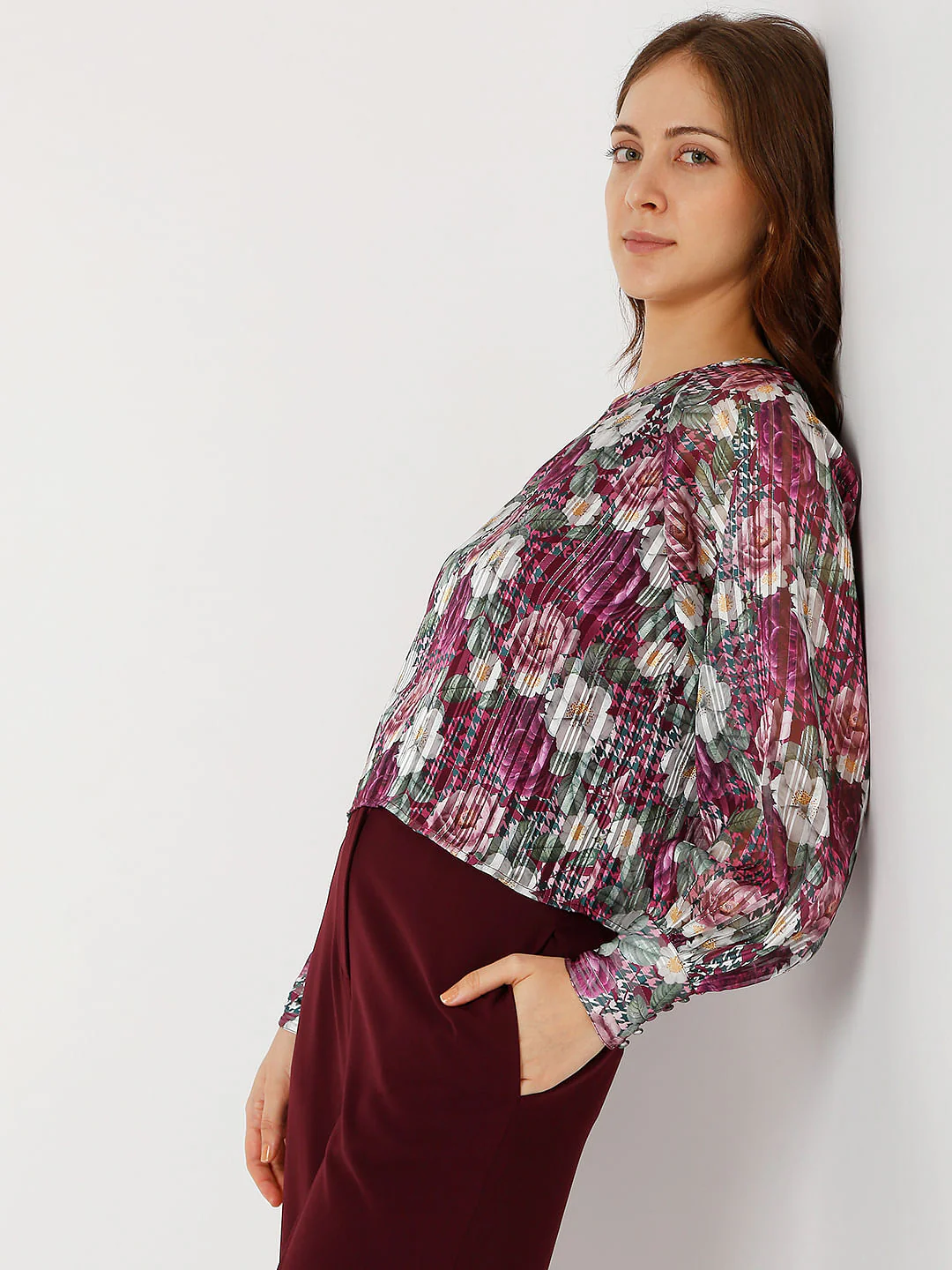 Pink Floral Print Top - Image 3