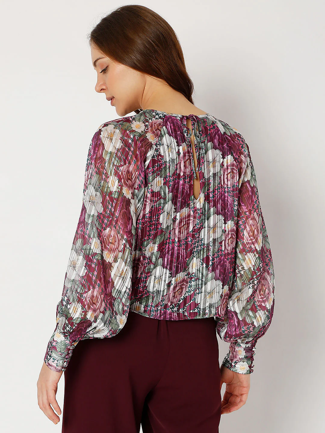 Pink Floral Print Top - Image 4