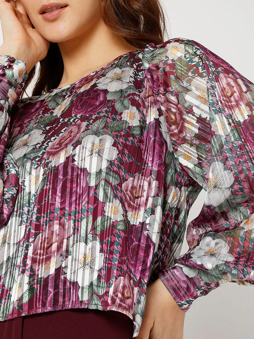 Pink Floral Print Top - Image 6