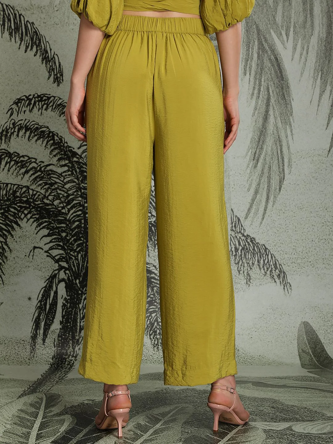 Marquee Lime Green Wide Leg Co-Ord Set Pants - Image 4