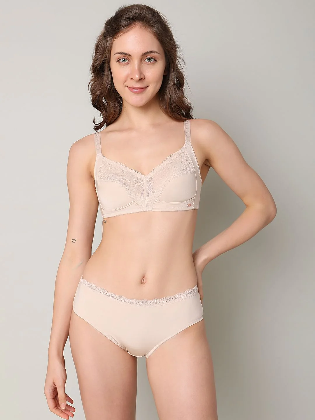 Beige Classic Full Coverage Non-Padded Bra - Image 2